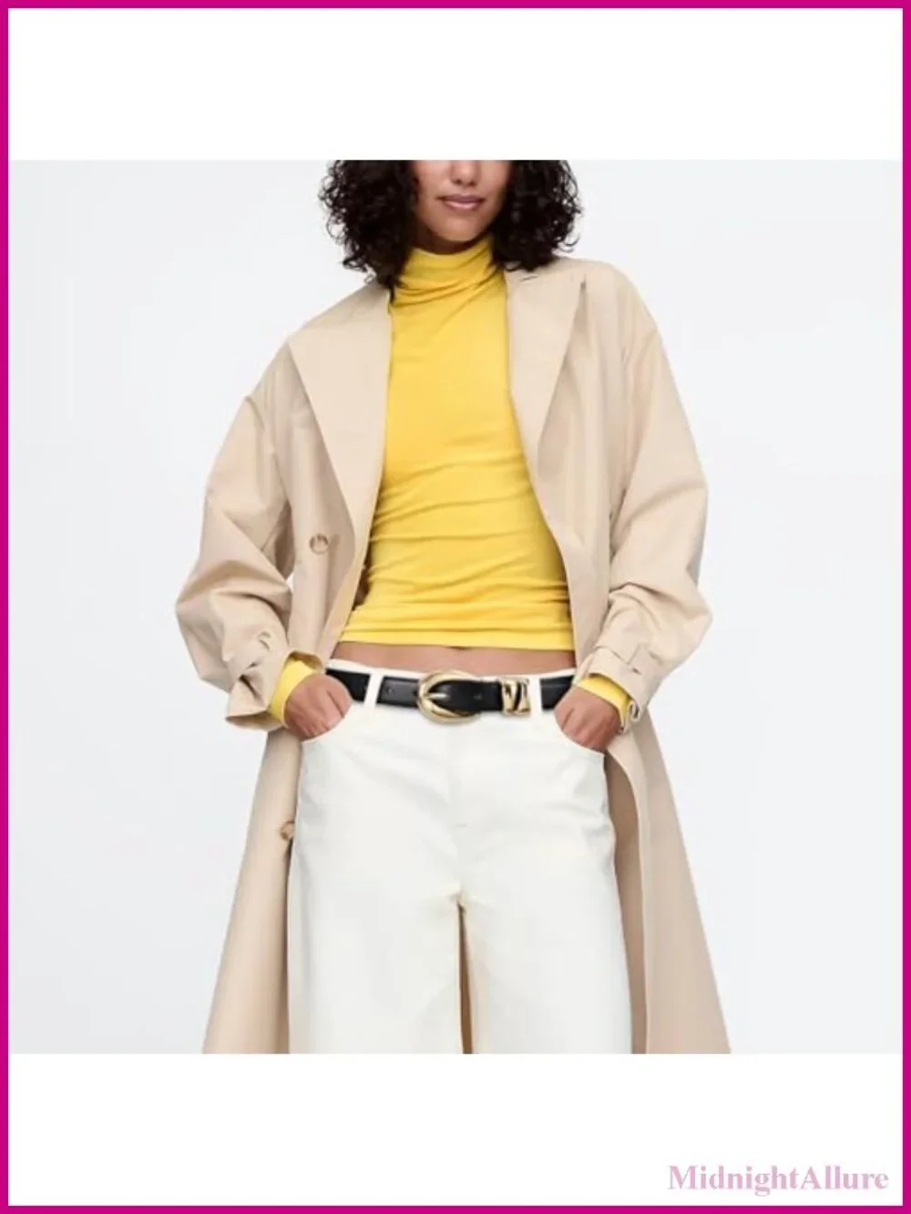 Women's Faux Leather Belt with Gold Buckle Adjustable Slim Fit